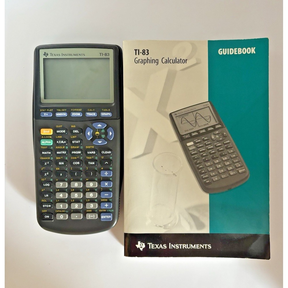 Texas Instruments TI-83 Graphing Calculator With Cover Tested With Manual
